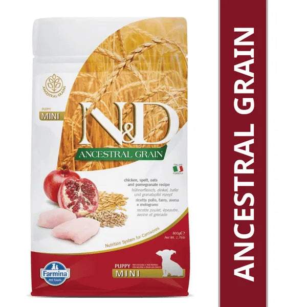 Farmina N&D Ancestral Grain Chicken & Pomegranate Puppy Mini Dry Dog Food