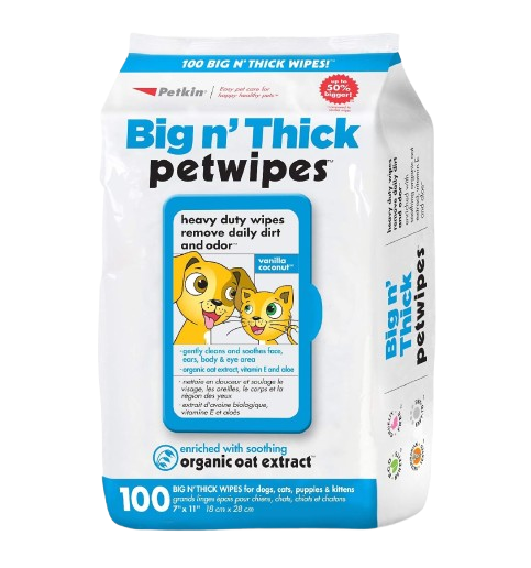 Petkin Big n' Thick Pet Wipes (100 Wipes)