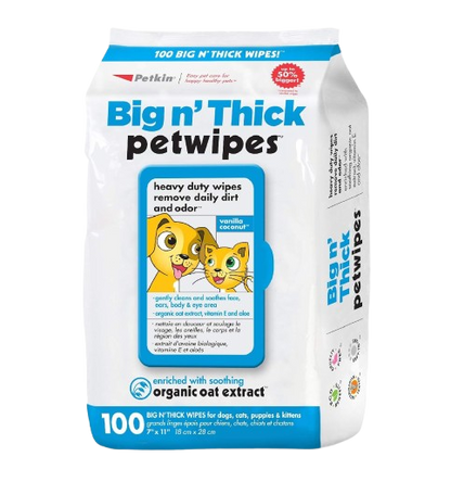 Petkin Big n' Thick Pet Wipes (100 Wipes)