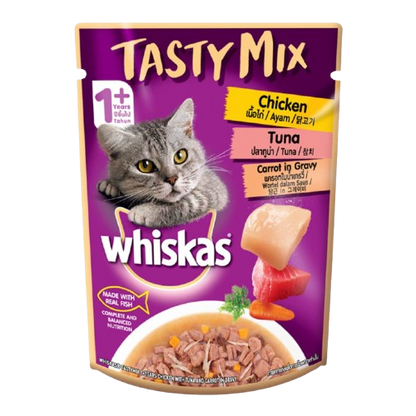Whiskas Tasty Mix (Chicken With Tuna And Carrot in Gravy) Adult (1+ year) Wet Cat Food