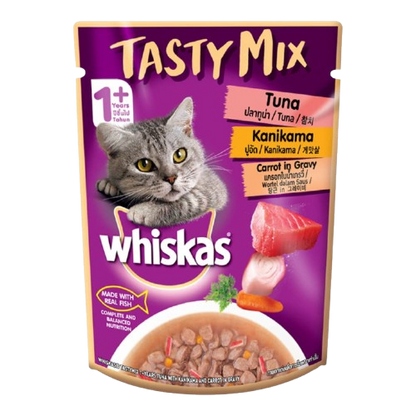 Whiskas Tasty Mix (Tuna With Kanikama And Carrot in Gravy) Adult (1+ year) Wet Cat Food