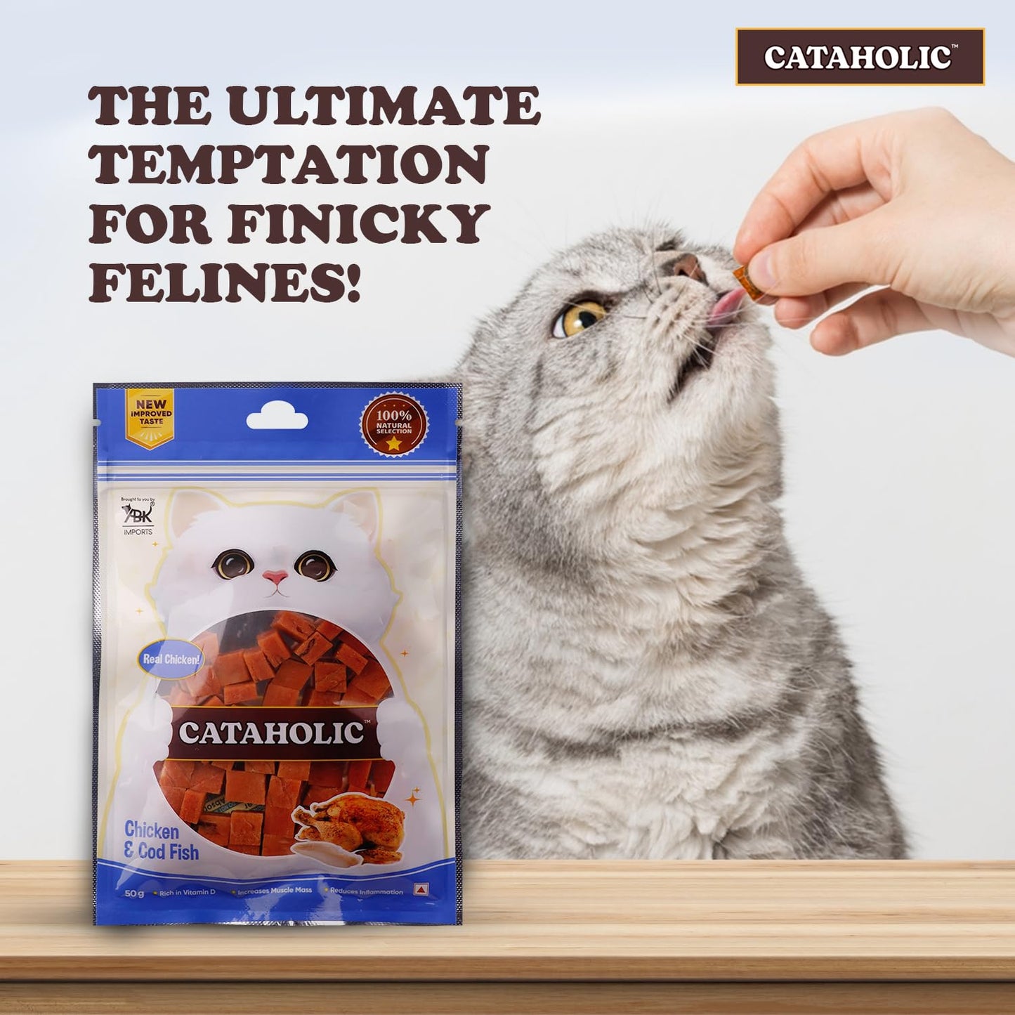 Cataholic Chicken & Codfish Treats for Cats and Kittens - 50g