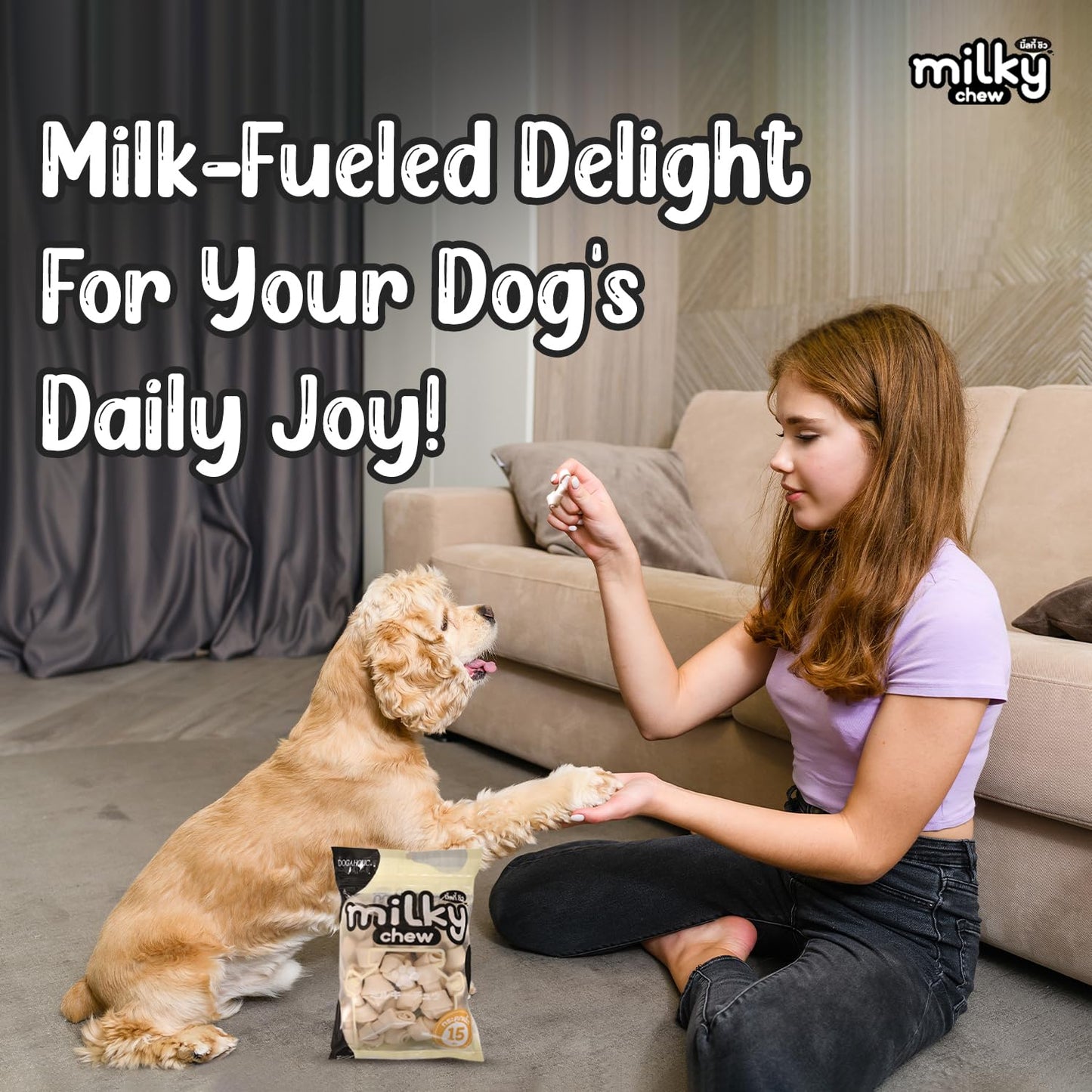 Dogaholic Milky Chew Knotted Bone Treats