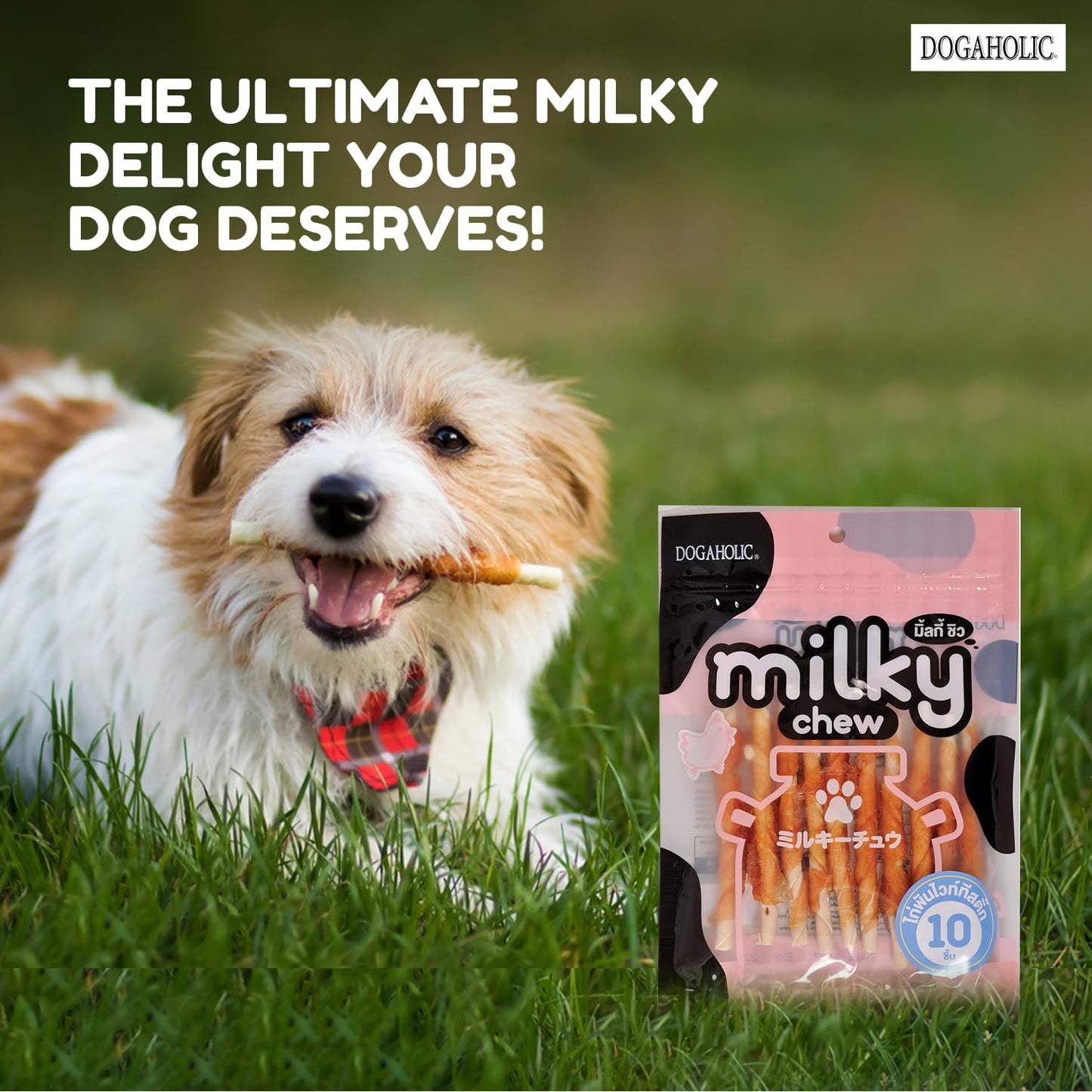 Dogaholic Milky Chew Sticks with Chicken 10 Piece Pack