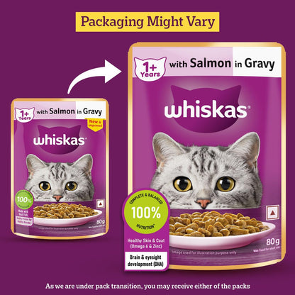 Whiskas Salmon in Gravy Adult (1+ Years) Wet Cat Food