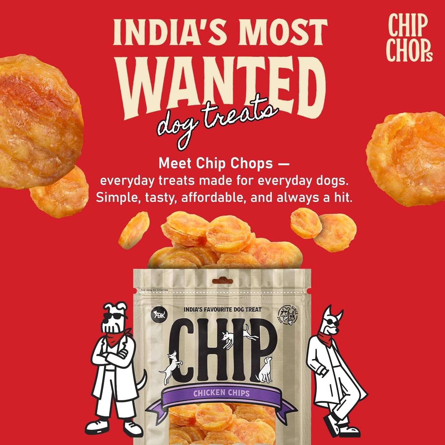 Chip Chops Chicken Chips Coins Dog Treats 250g