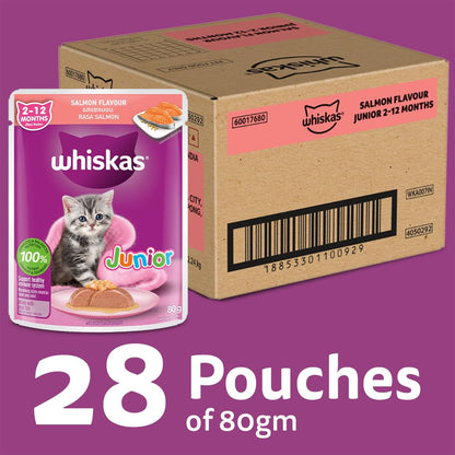 Whiskas Salmon in Jelly Flavour Junior Kitten (2-12 Months) Wet Cat Food