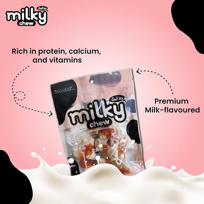 Milky Chew Chicken and Milk Flavored Bone Style Dog Treats