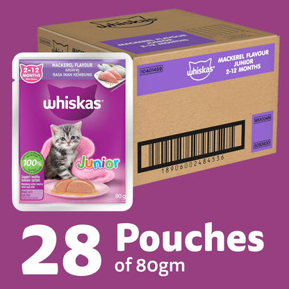 Whiskas Mackeral Flavour Junior Kitten (2-12 Months) Wet Cat Food