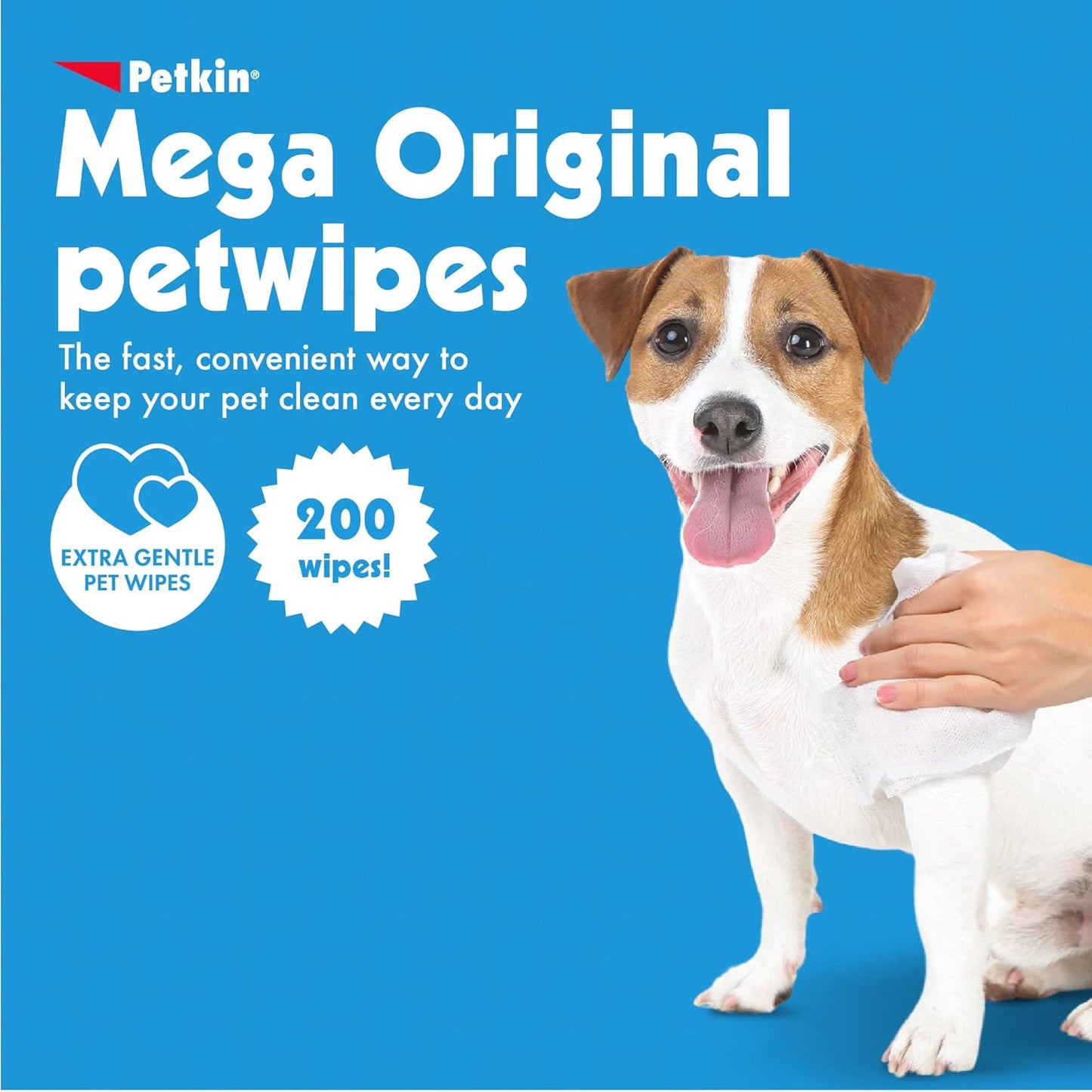 Petkin Pet Wipes/Grooming Wipes for Dogs and Cats Mega Pack (200 wipes)