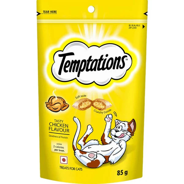 Temptations Tasty Chicken and Savoury Salmon Flavour Cat Treats Combo