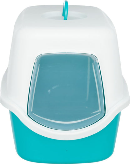 Trixie Vico Cat Litter Tray with Dome (Turquoise/White)