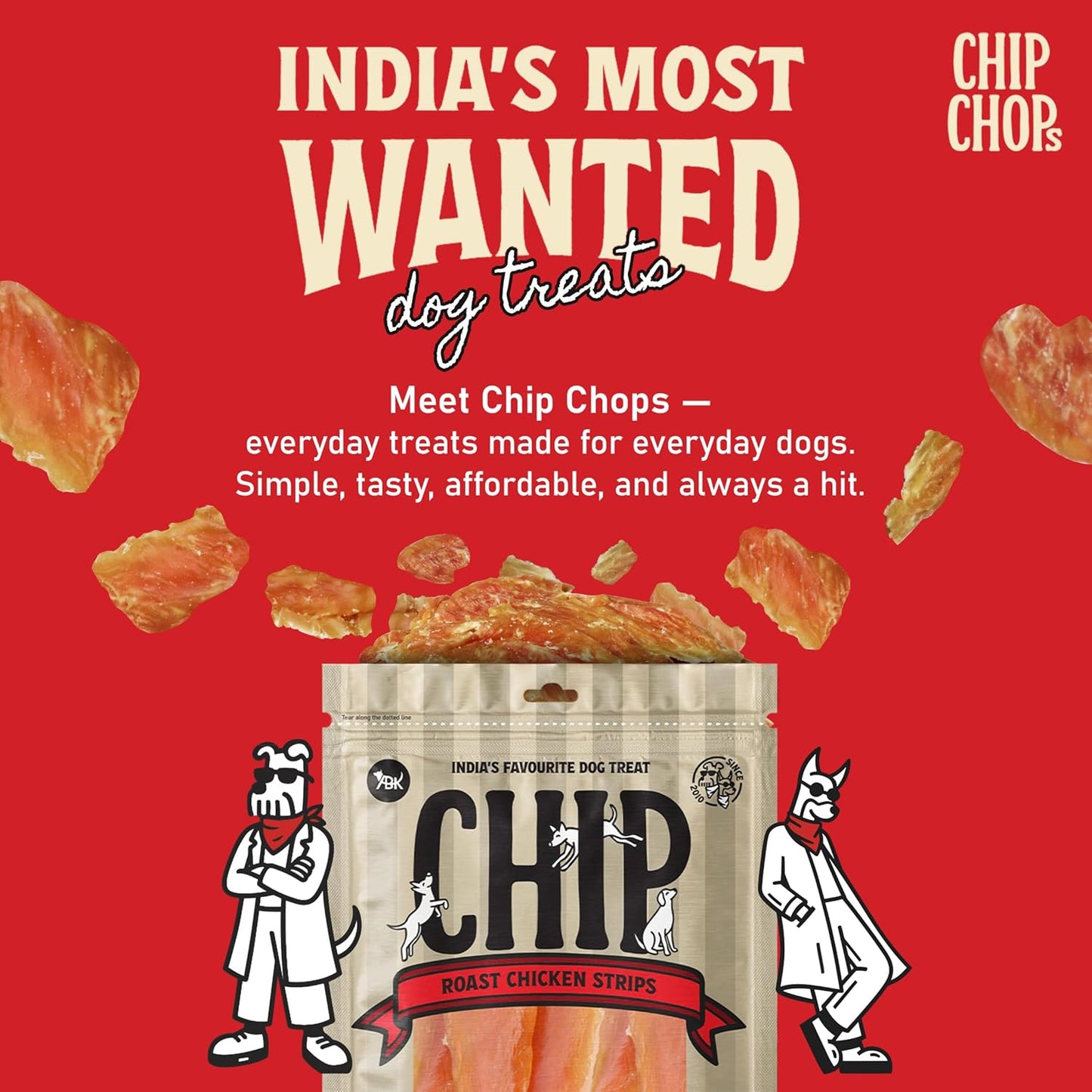 Chip Chops Chicken Strips Dog Snacks 250g