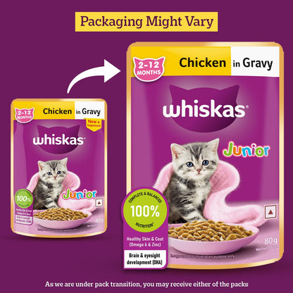 Whiskas Chicken in Gravy Junior Kitten (2-12 Months) Wet Cat Food