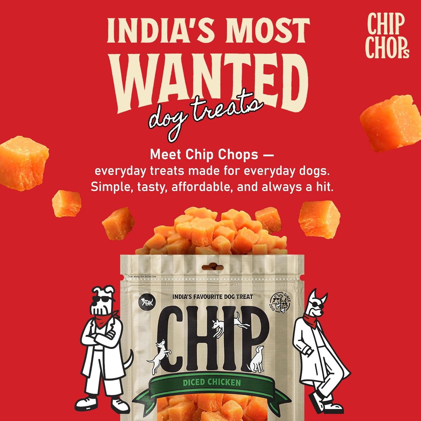 Chip Chops Diced Chicken Dog Treats 250g