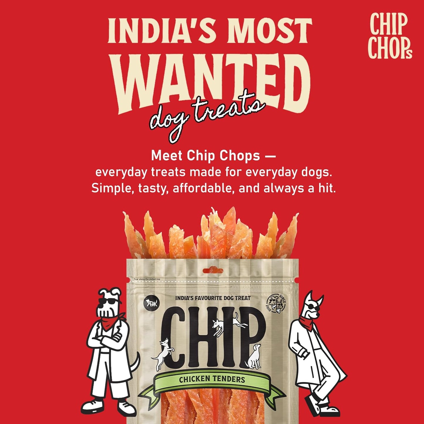 Chip Chops Chicken Tenders Slice Dog Treats 250g