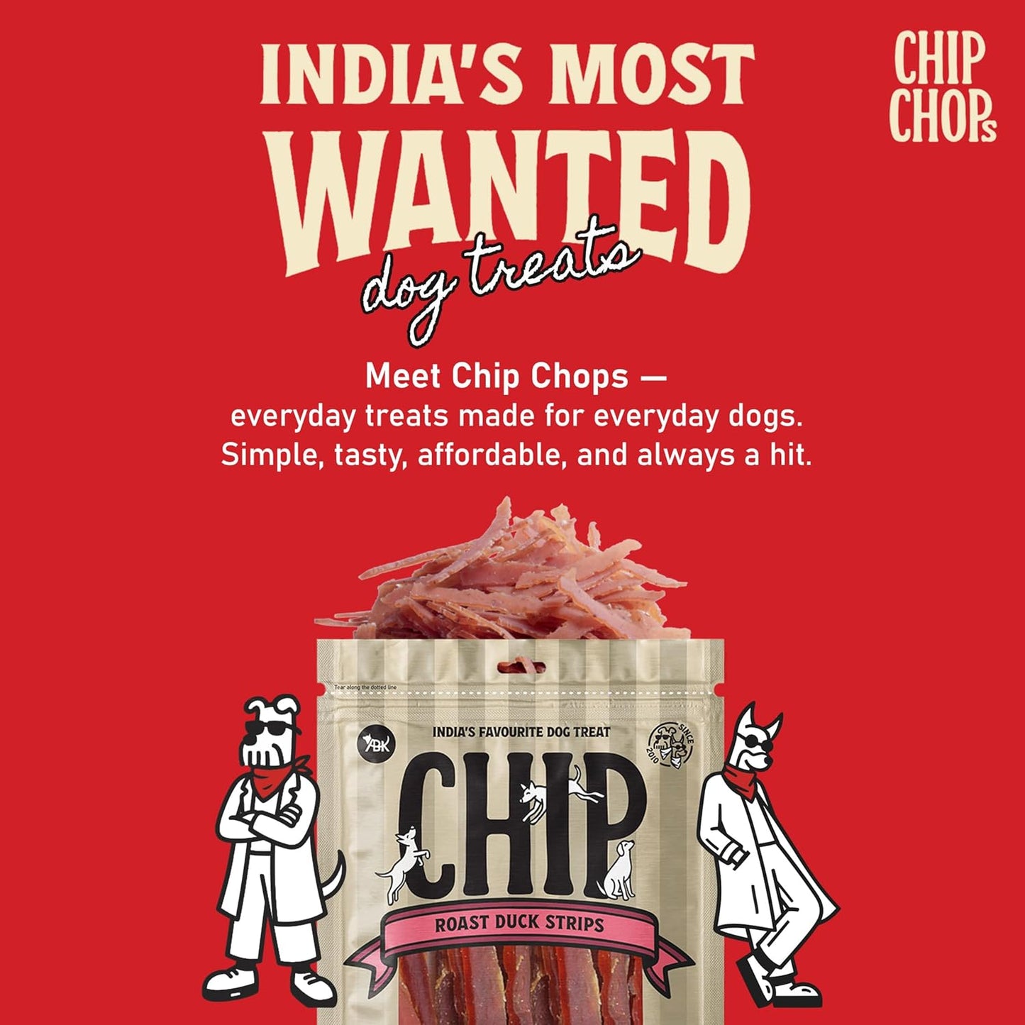 Chip Chops Roast Duck Slice Dog Treat 250g