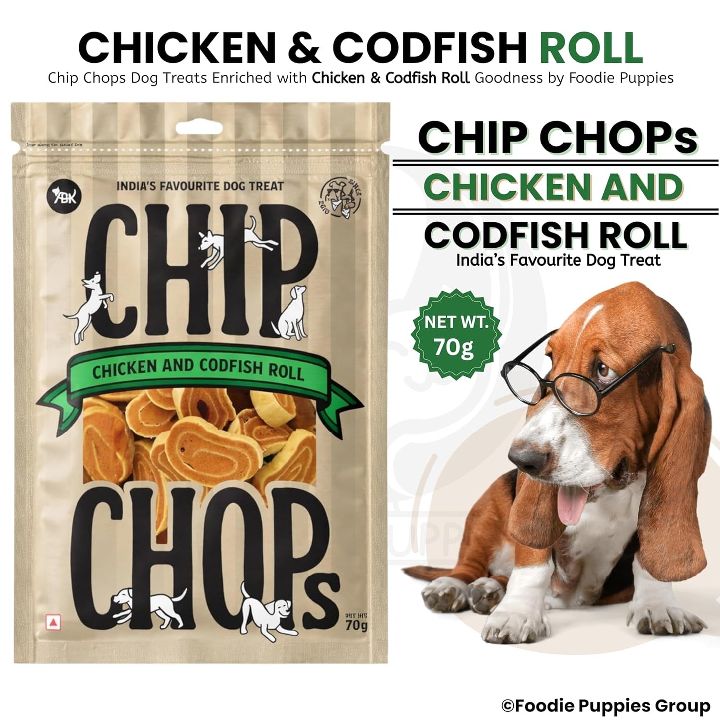 Chip Chops Chicken & Codfish Rolls Dog Treats