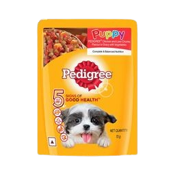 Pedigree Puppy Wet Dog Food Chicken and Liver Chunks Flavour 70 g