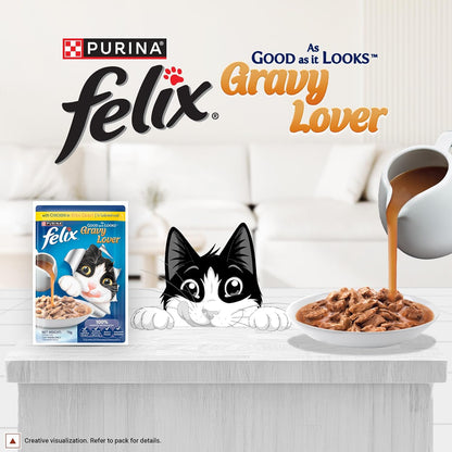 Purina Felix Gravy Lover Chicken Chunks Adult Cat Wet Food