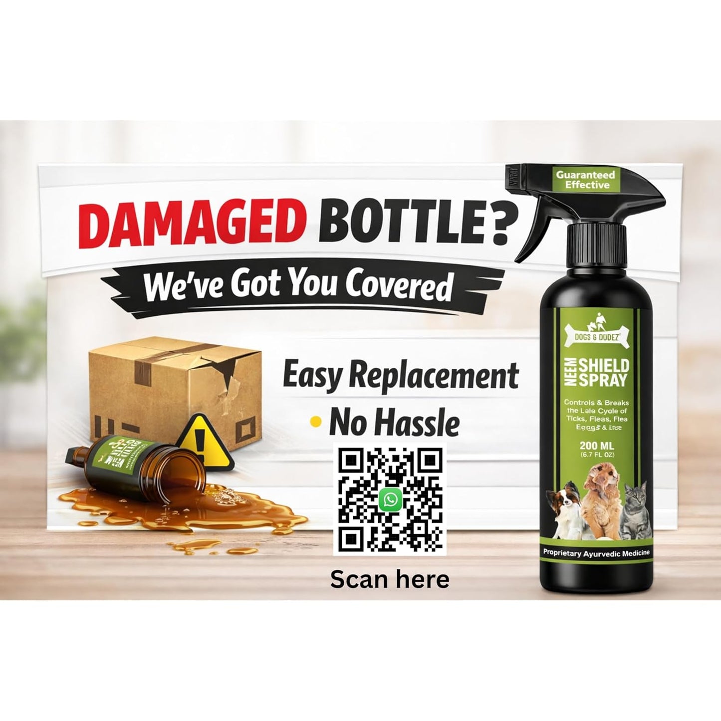 Dogz & Dudez Natural Neem Shield Tick & Flea Repellent Spray 400ML