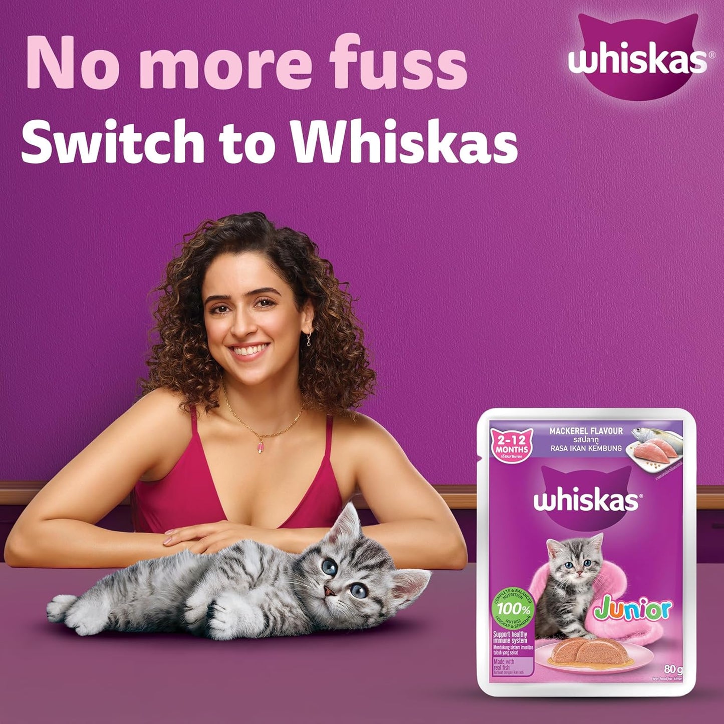 Whiskas Mackeral Flavour Junior Kitten (2-12 Months) Wet Cat Food