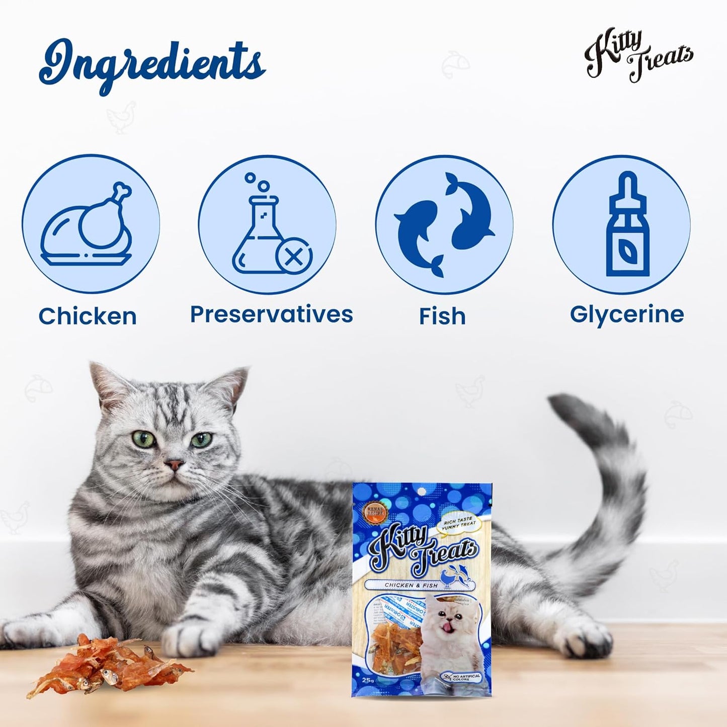 Kitty Treats Spiral Soft Chicken and Fish Cat Treats - 25g