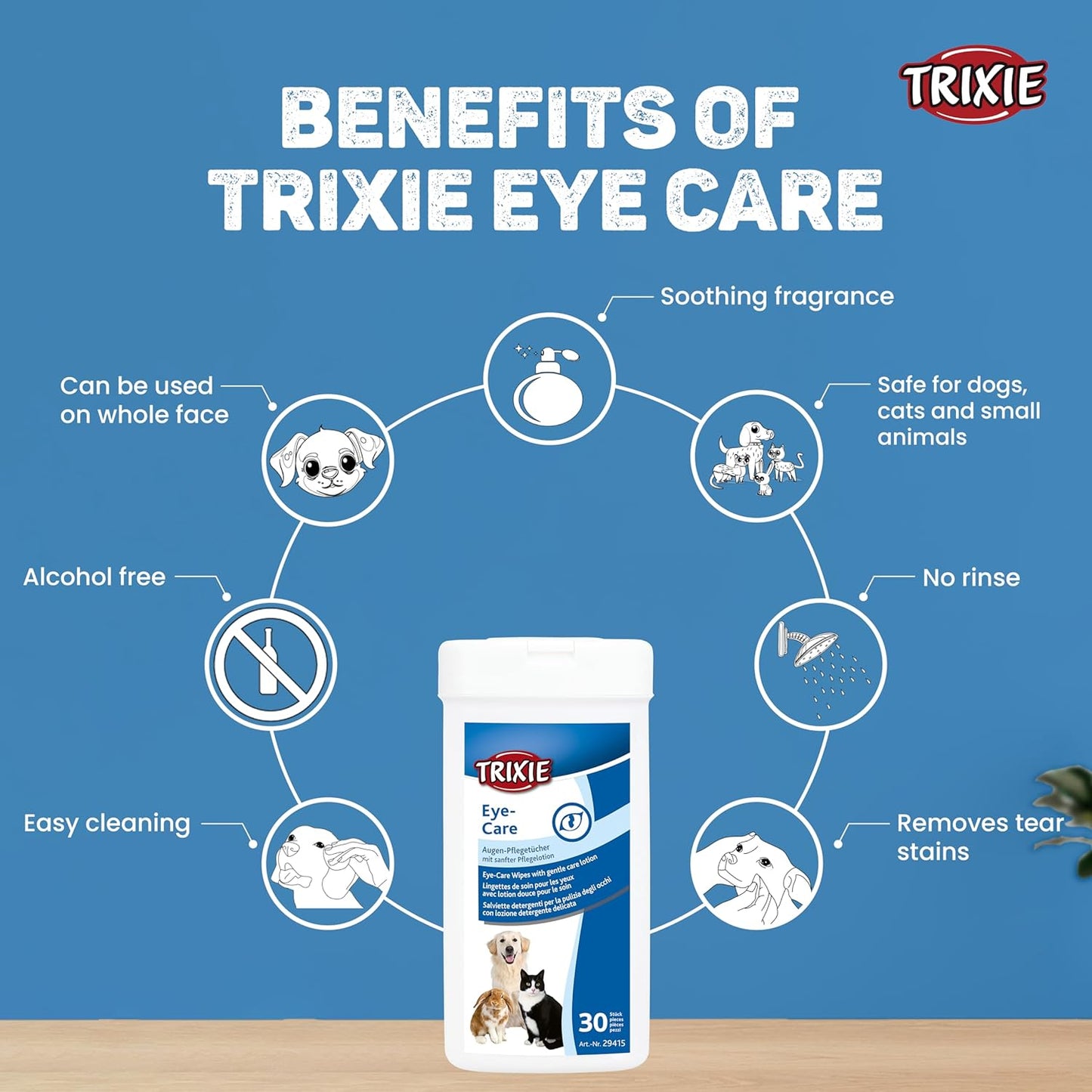 Trixie: - Eye Care Wipes - 30 Count