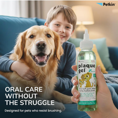 Petkin Plaque Gel Spearmint Oral Care for Dogs & Cats 120ml