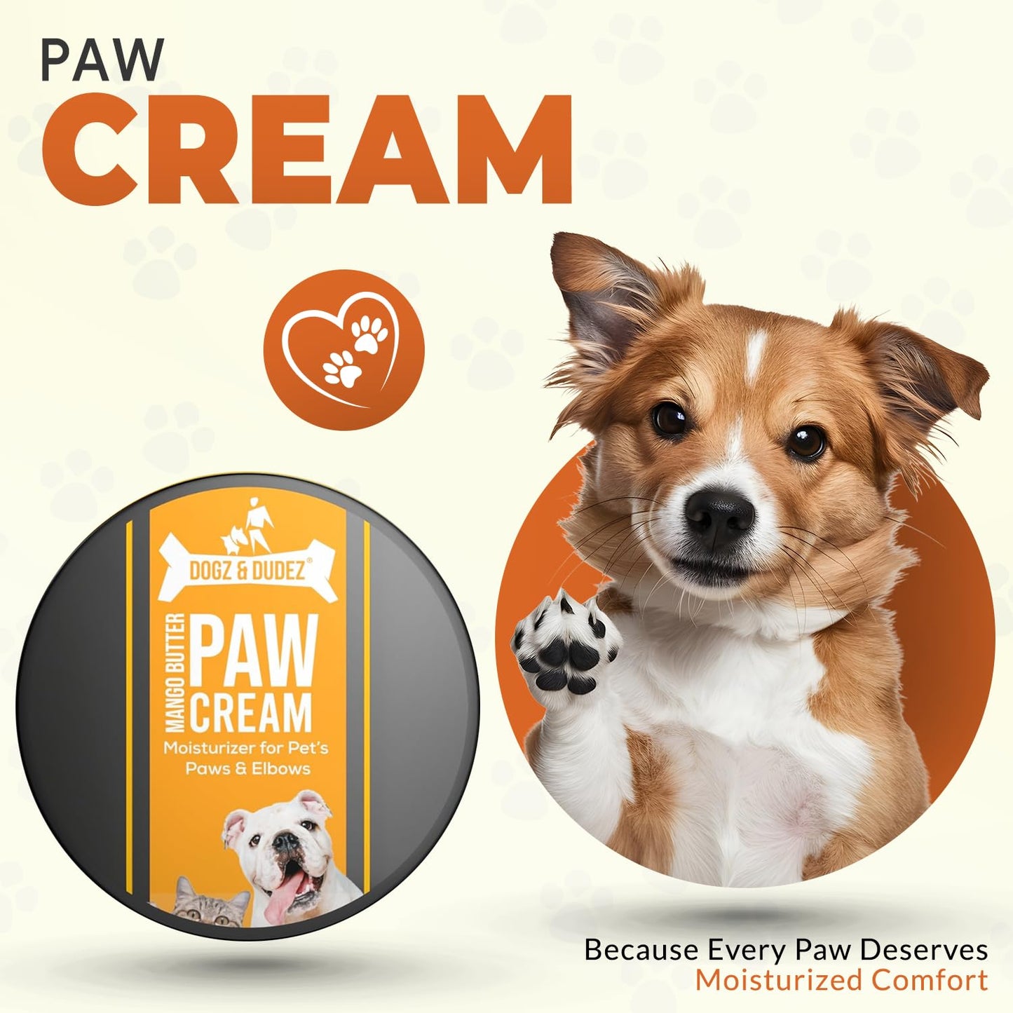 Dogz & Dudez Natural Mango Paw Butter Cream for Pets