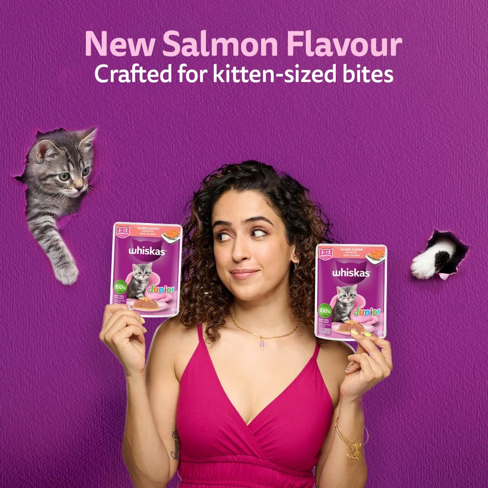Whiskas Salmon in Jelly Flavour Junior Kitten (2-12 Months) Wet Cat Food