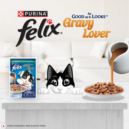 Purina Felix Gravy Lover Mackerel Chunks Adult Cat Wet Food
