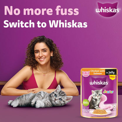 Whiskas Chicken with Salmon in Jelly Junior Kitten (2-12 Months) Wet Cat Food