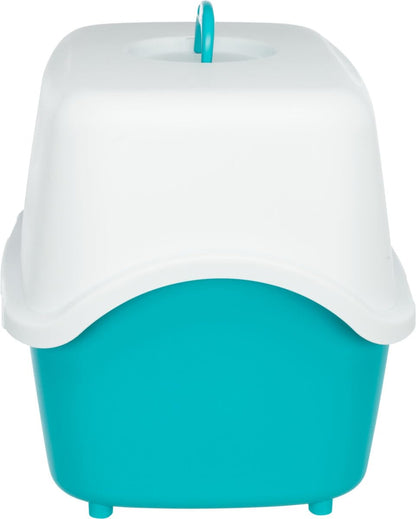 Trixie Vico Cat Litter Tray with Dome (Turquoise/White)