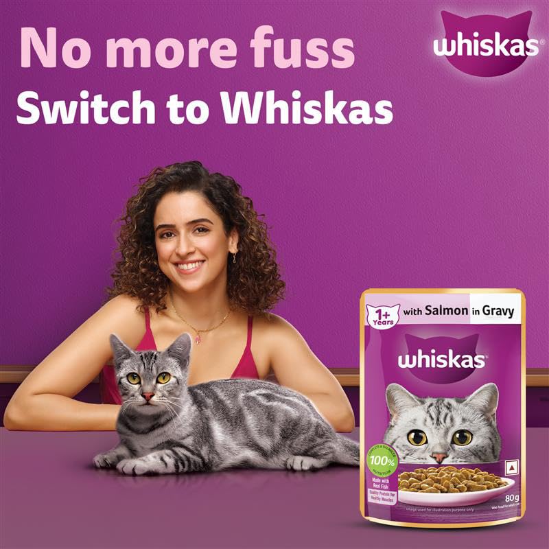 Whiskas Salmon in Gravy Adult (1+ Years) Wet Cat Food