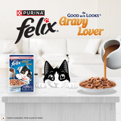 Purina Felix Gravy Lover Salmon Chunks Adult Cat Wet Food