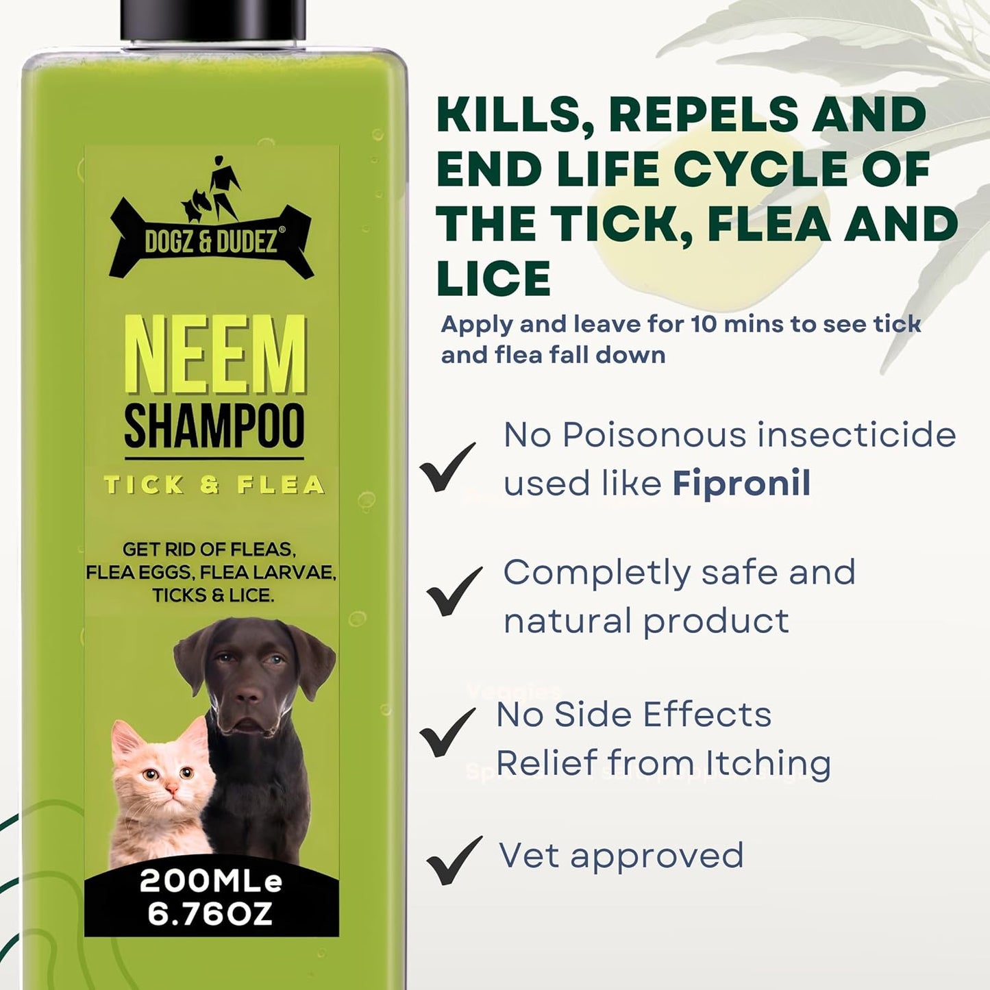 Dogz & Dudez Natural Neem Anti Tick and Flea Dog Shampoo