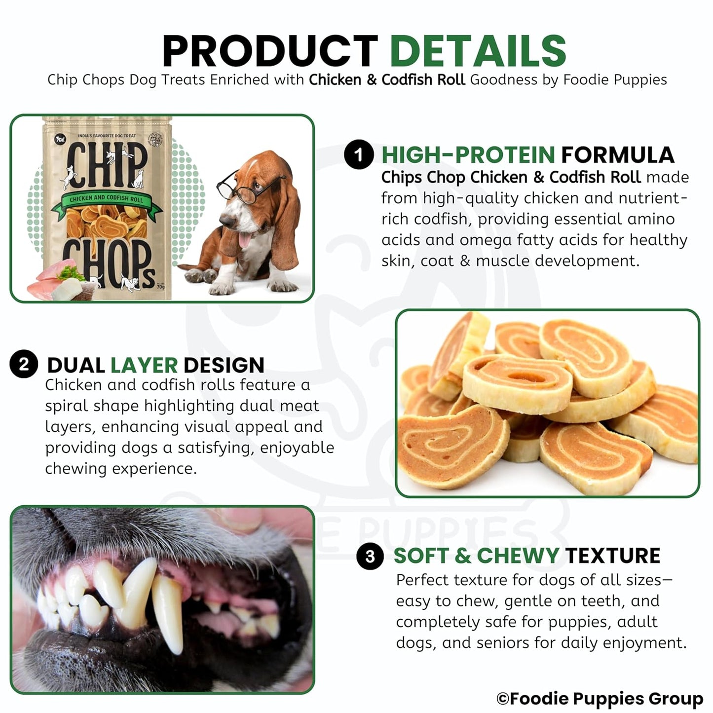 Chip Chops Chicken & Codfish Rolls Dog Treats