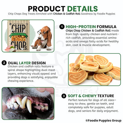 Chip Chops Chicken & Codfish Rolls Dog Treats