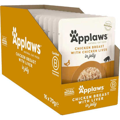Applaws Cat Wet Food Tender Chicken Breast with Liver in a Tasty Jelly