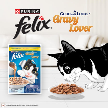 Purina Felix Gravy Lover Chicken Chunks Adult Cat Wet Food