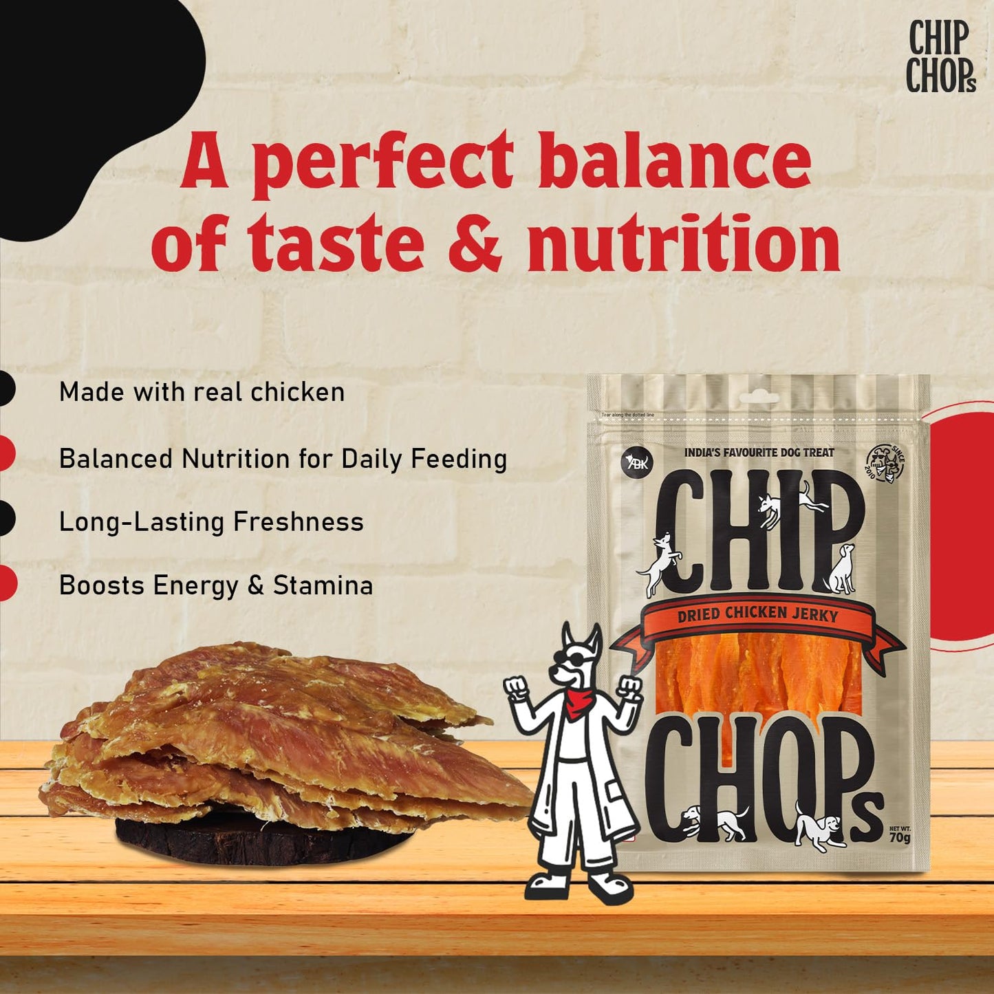 Chip Chops Sun Dried Chicken Jerky Dog Treat