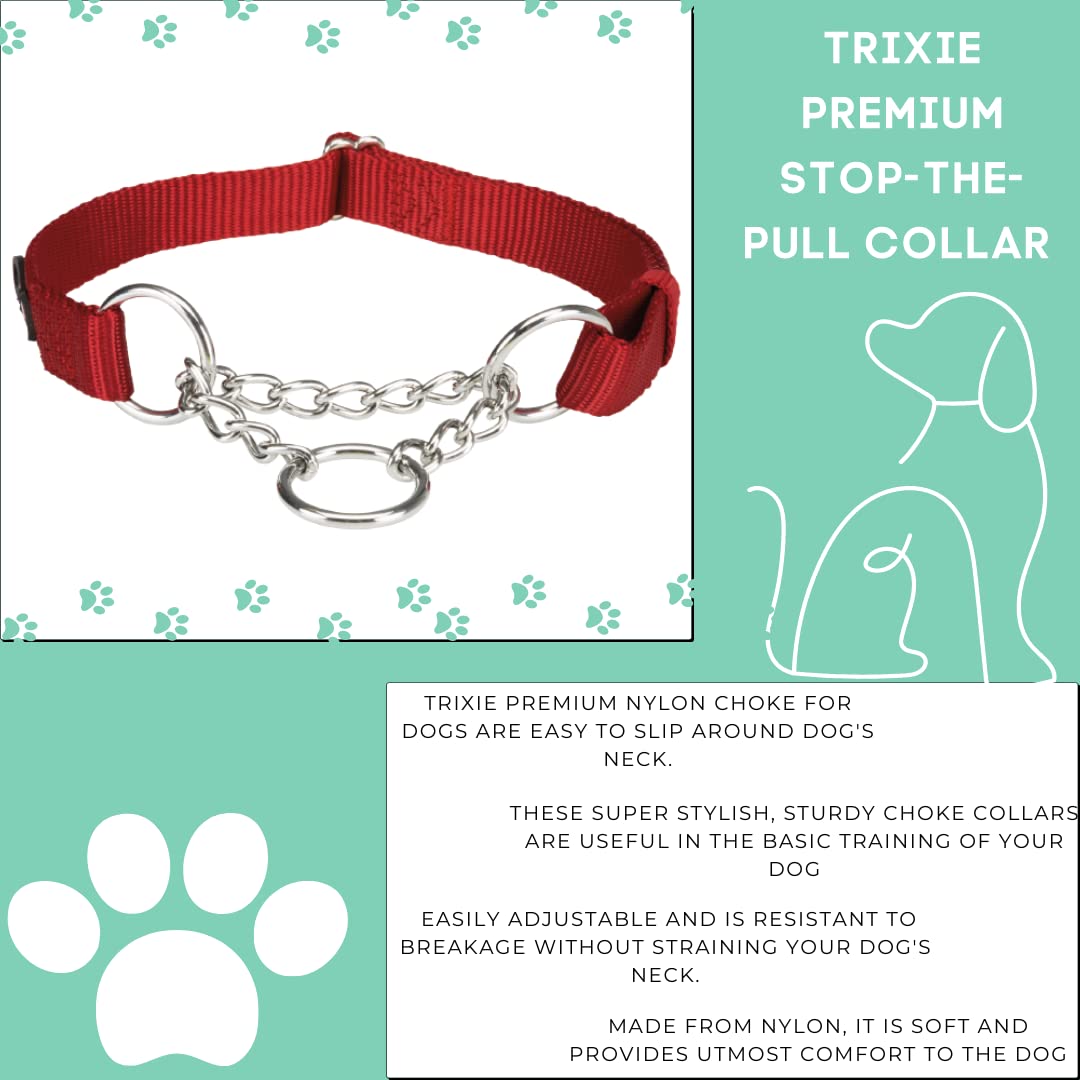 Trixie Premium Stop the Pull Collar (S-M, Cherry RED)