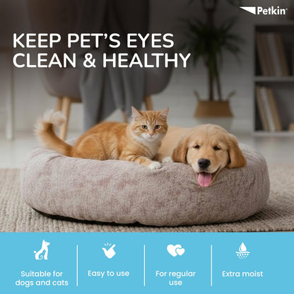 Petkin Jumbo Eyewipes for Dogs and Cats (80 WIPES)
