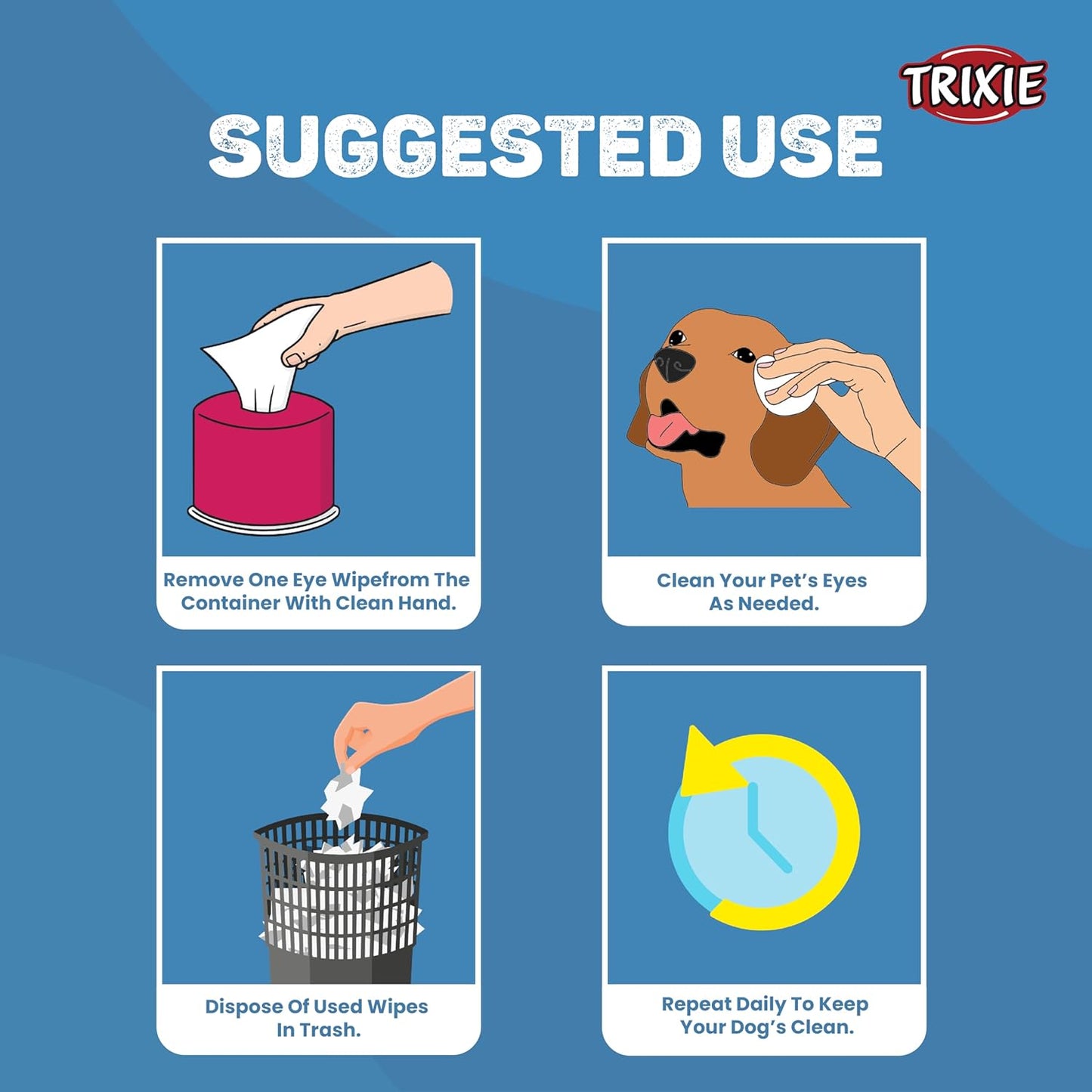 Trixie: - Eye Care Wipes - 30 Count