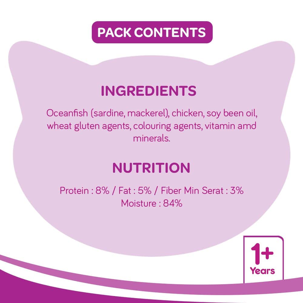 Whiskas Ocean Fish Adult (+1 Year) Wet Cat Food