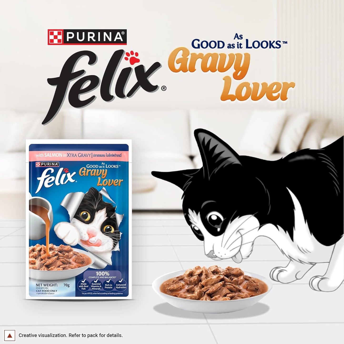 Purina Felix Gravy Lover Salmon Chunks Adult Cat Wet Food