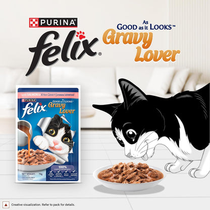 Purina Felix Gravy Lover Salmon Chunks Adult Cat Wet Food