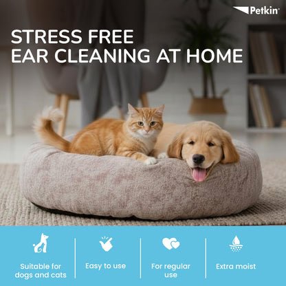 Petkin Jumbo Earwipes for Dogs and Cats (80 wipes)