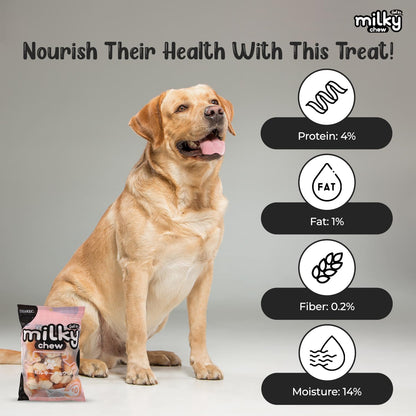 Milky Chew Chicken and Milk Flavored Bone Style Dog Treats